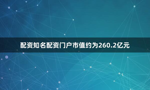 配资知名配资门户市值约为260.2亿元